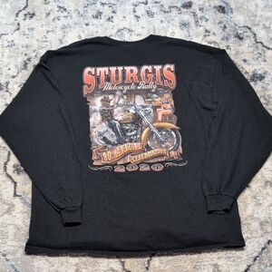 Sturgis Motorcycle Rally 2020 Shirt 2XL Black Long Sleeve Gildan Biker Skull